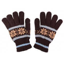 Gants Flocon Marron bleu et beige Gants Léon montane