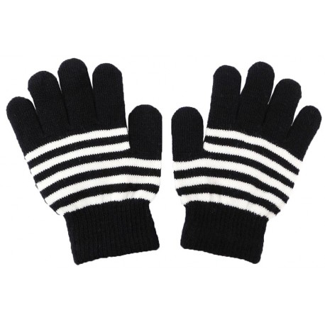 Gants Enfant Rayés Noir et Blanc Gants Léon montane