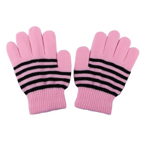 Gants Enfant Rayés Rose et Noir Gants Léon montane