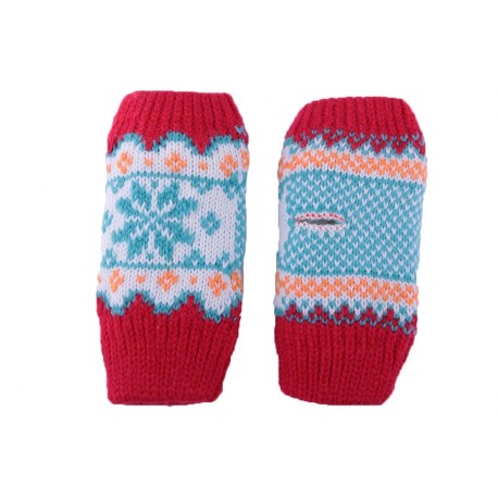 Gants Enfant Moufles Manchette Rouge, Blanc et Bleu Gants Léon montane