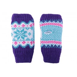 Gants Enfant Moufles Manchette Violet, Blanc et Bleu Gants Léon montane