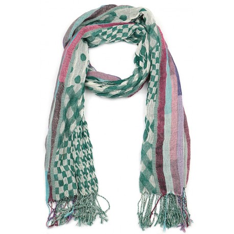 Foulard Vert et Rose Stains Nyls Création ANCIENNES COLLECTIONS divers