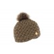 Bonnet pompon Raccoon tricot Croisé Taupe ANCIENNES COLLECTIONS divers