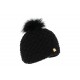 Bonnet pompon Raccoon tricot Croisé Noir ANCIENNES COLLECTIONS divers