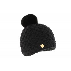 Bonnet Pompon Grosse maille uni Noir ANCIENNES COLLECTIONS divers