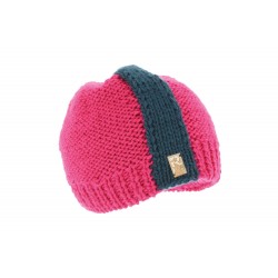 Bonnet Enfant Fuchsia et Bleu en laine R Mountain ANCIENNES COLLECTIONS divers