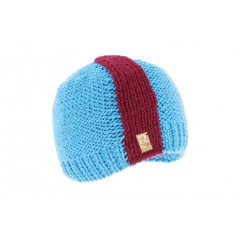 Bonnet Enfant Bleu et Rouge en laine R Mountain ANCIENNES COLLECTIONS divers