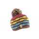 Bonnet Pompon Enfant Marron Jaune et Bleu R Mountain ANCIENNES COLLECTIONS divers