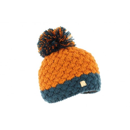 Bonnet Pompon Grosse maille Orange par Rmountain ANCIENNES COLLECTIONS divers