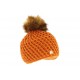 Bonnet Pompon Raccoon Grosse Maille Orange ANCIENNES COLLECTIONS divers