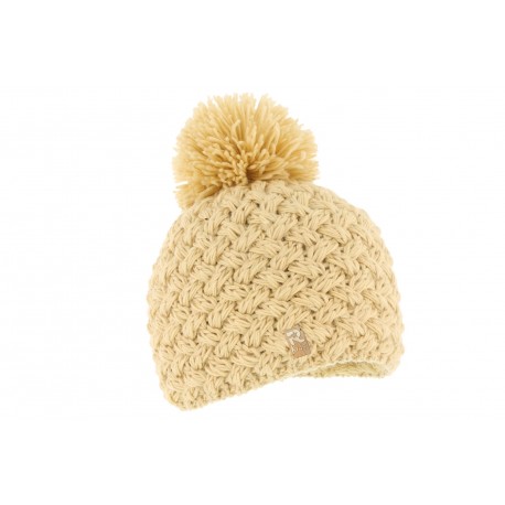 Bonnet enfant Beige Laine croisée RMountain ANCIENNES COLLECTIONS divers