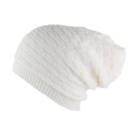 Bonnet Rasta Blanc en laine Ben Nyls Création BONNETS Nyls Création