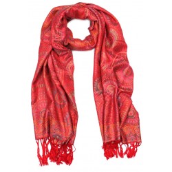 Pashmina Rouge Orange Bombay Echarpe Léon montane