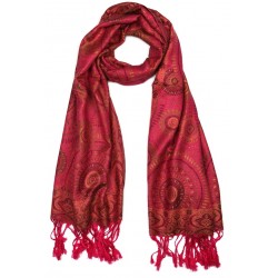 Pashmina Framboise Bombay Léon Montane Echarpe Léon montane