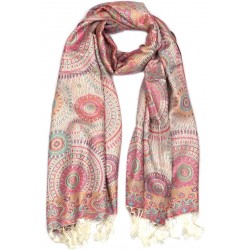 Pashmina Rose et Gris Bombay Léon Montane Echarpe Léon montane