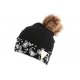 Bonnet Pompon Fourrure Noir NY Bandana ANCIENNES COLLECTIONS divers