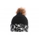 Bonnet Pompon Fourrure Noir NY Bandana ANCIENNES COLLECTIONS divers