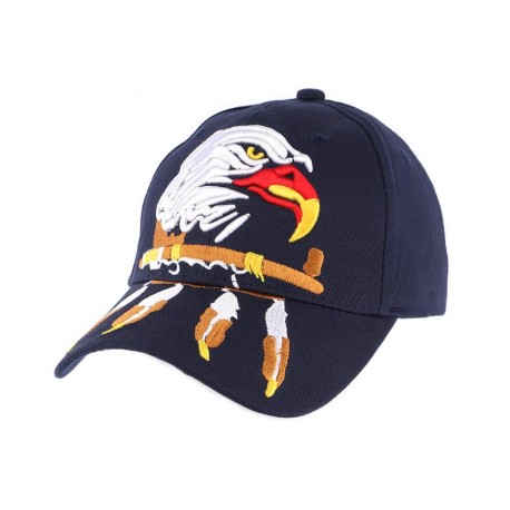 Casquette Biker Bleue Tête d'Aigle et Plumes ANCIENNES COLLECTIONS divers