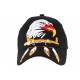 Casquette Biker Noire Tête d'Aigle USA et Plumes CASQUETTES divers