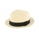 Chapeau Panama Garret Naturel et Noir Herman 1874 ANCIENNES COLLECTIONS divers