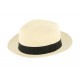 Chapeau Panama Jason Naturel et noir Herman 1874 ANCIENNES COLLECTIONS divers