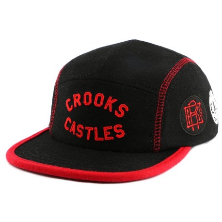 Casquette 5 Panel Crooks and Castles Players Club Rouge et Noire ANCIENNES COLLECTIONS divers