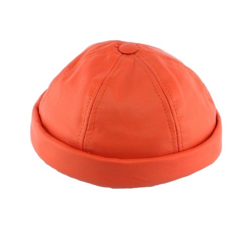 Bonnet docker Cuir Orange Aussie Apparel BONNETS Aussie Apparel