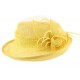 Chapeau Mariage vert anis sisal Luce Chapeau cérémonie Léon montane