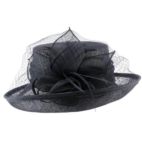 Chapeau Mariage Bleu Marine en sisal Luce ANCIENNES COLLECTIONS divers