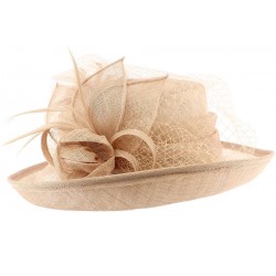 Chapeau Mariage Marron Clair Luce en paille sisal ANCIENNES COLLECTIONS divers