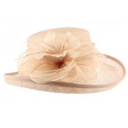 Chapeau Mariage Marron Clair Bora en paille sisal ANCIENNES COLLECTIONS divers