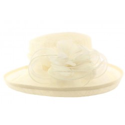 Chapeau Mariage Ecru Bora en paille sisal ANCIENNES COLLECTIONS divers