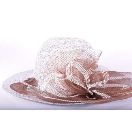 Chapeau cérémonie Lutine en mottled blanche et marron ANCIENNES COLLECTIONS divers