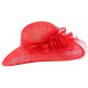 Chapeau Mariage Rouge Nymphea en paille sisal ANCIENNES COLLECTIONS divers