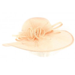 Chapeau Mariage Rose Nymphea en paille sisal ANCIENNES COLLECTIONS divers