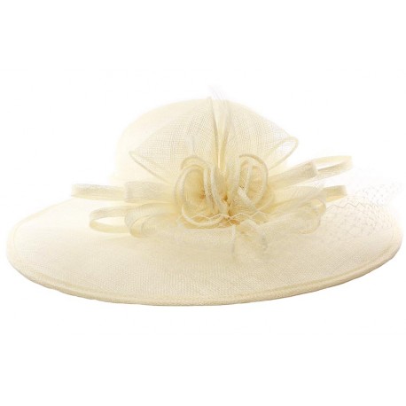 Chapeau Mariage Ecru Nymphea en paille sisal ANCIENNES COLLECTIONS divers