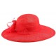 Chapeau Mariage Rouge Jewel en paille sisal ANCIENNES COLLECTIONS Léon montane