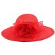 Chapeau Mariage Rouge Jewel en paille sisal ANCIENNES COLLECTIONS Léon montane