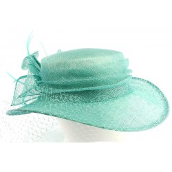 Chapeau Mariage Bleu Bella en paille sisal ANCIENNES COLLECTIONS divers