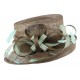 Chapeau Mariage Marron et Turquoise Ita en paille sisal ANCIENNES COLLECTIONS divers