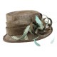 Chapeau Mariage Marron et Turquoise Ita en paille sisal ANCIENNES COLLECTIONS divers