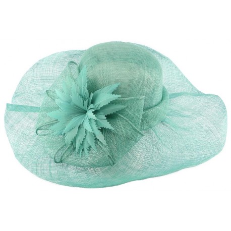 Chapeau Mariage Turquoise Ati en paille sisal ANCIENNES COLLECTIONS divers