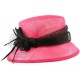 Chapeau Mariage Rose et Noir Fray en paille sisal ANCIENNES COLLECTIONS divers