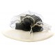 Chapeau Mariage Ecru et Noir El paso en paille sisal ANCIENNES COLLECTIONS divers