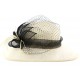 Chapeau Mariage Ecru et Noir El paso en paille sisal ANCIENNES COLLECTIONS divers