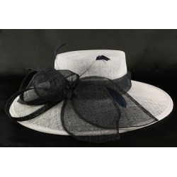 Chapeau mariage Blanc et noir Wichita en paille sisal ANCIENNES COLLECTIONS divers