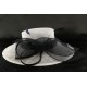 Chapeau mariage Blanc et noir Wichita en paille sisal ANCIENNES COLLECTIONS divers