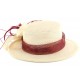 Chapeau mariage écru et bordeaux Fed en paille sisal ANCIENNES COLLECTIONS divers