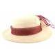 Chapeau mariage écru et bordeaux Fed en paille sisal ANCIENNES COLLECTIONS divers