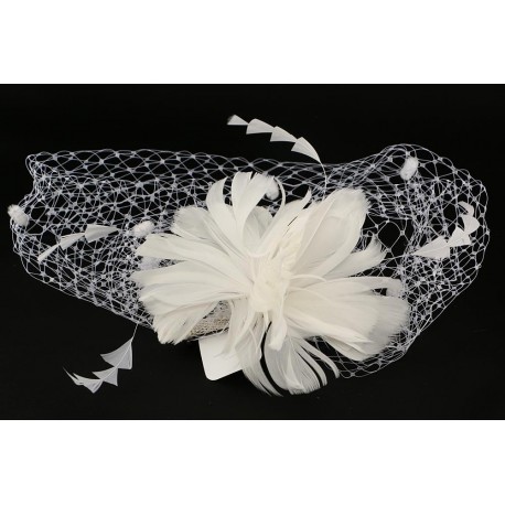 Accessoire cheveux mariage coiffe blanche Accessoires Cheveux Léon montane